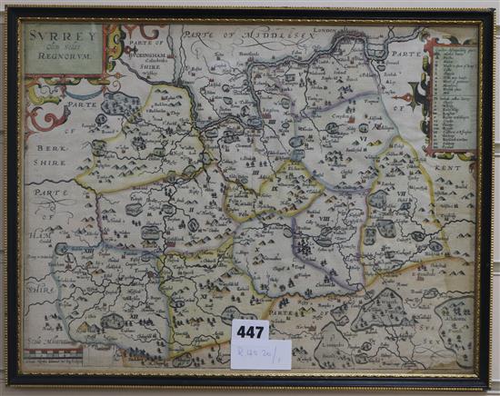 William Kip Map of Surrey 11.5 x 15in.